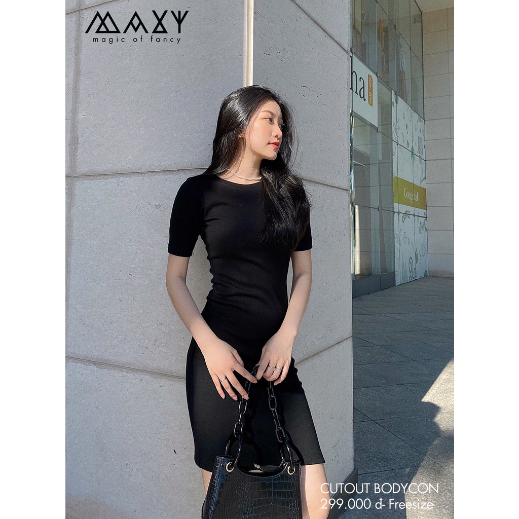 Đầm body thun gân có xẻ cutout bodycon dress Maxy Workshop