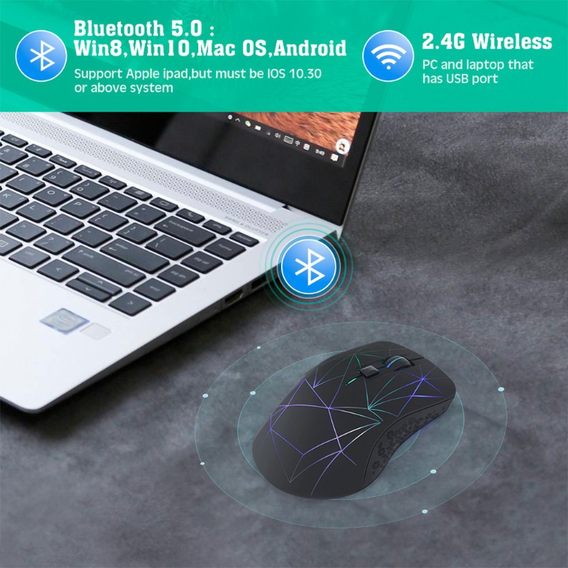 Chuột không dây bluetooth có thể sạc usb 2.4g