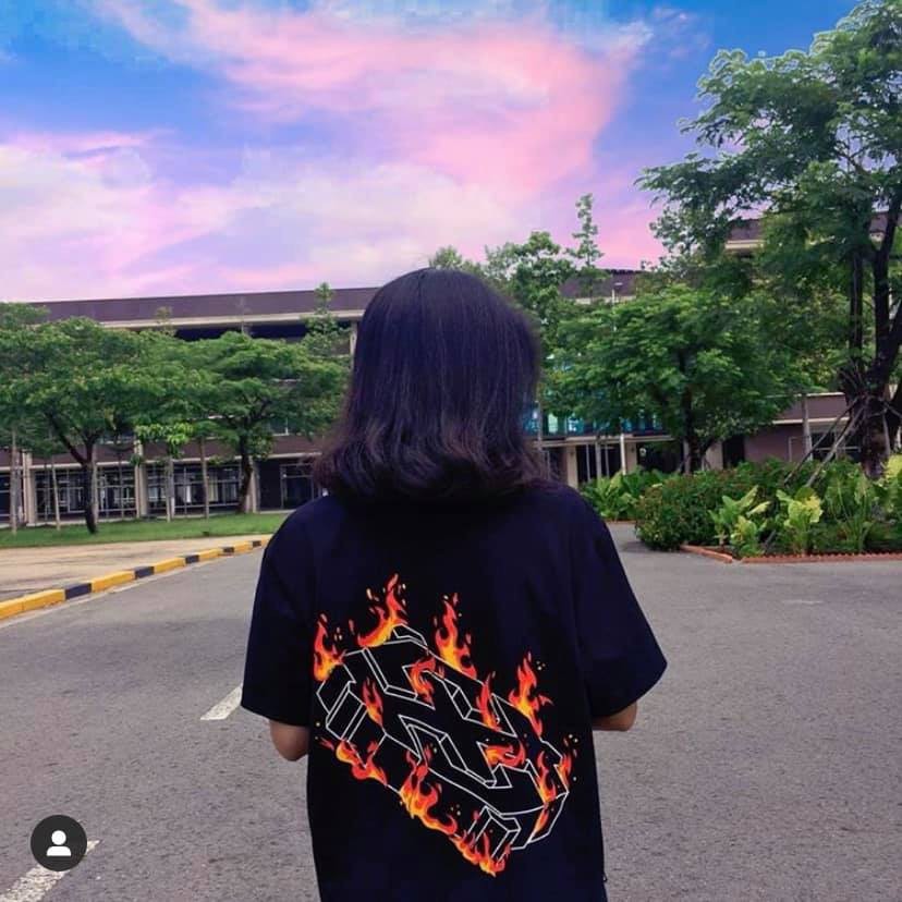 Áo Thun In Hình Lửa 3D Hàng Unisex Cho Cả Nam Nữ Chất Đẹp
