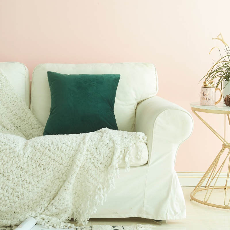 Gối tựa lưng sofa, Vỏ gối nhung trang trí vuông 45x45, hiện đại sang chảnh châu Âu.