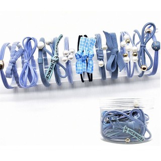 Set 12 dây thun cột tóc đơn giản phong cách Hàn Quốc