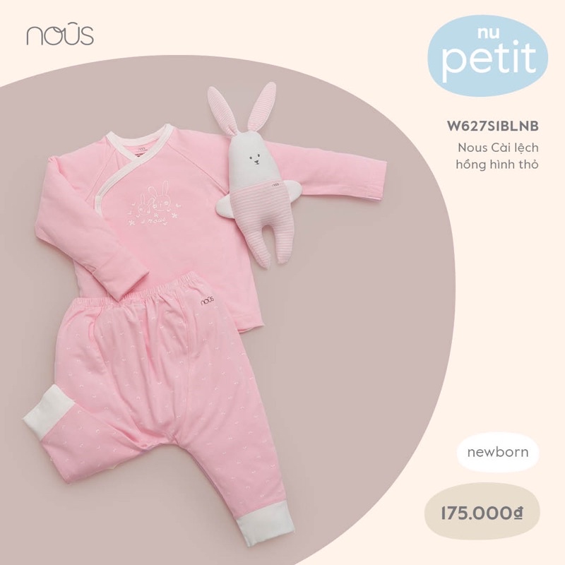 Bộ quần áo sơ sinh cài lệch newborn Nous Petit (3-5.5kg)