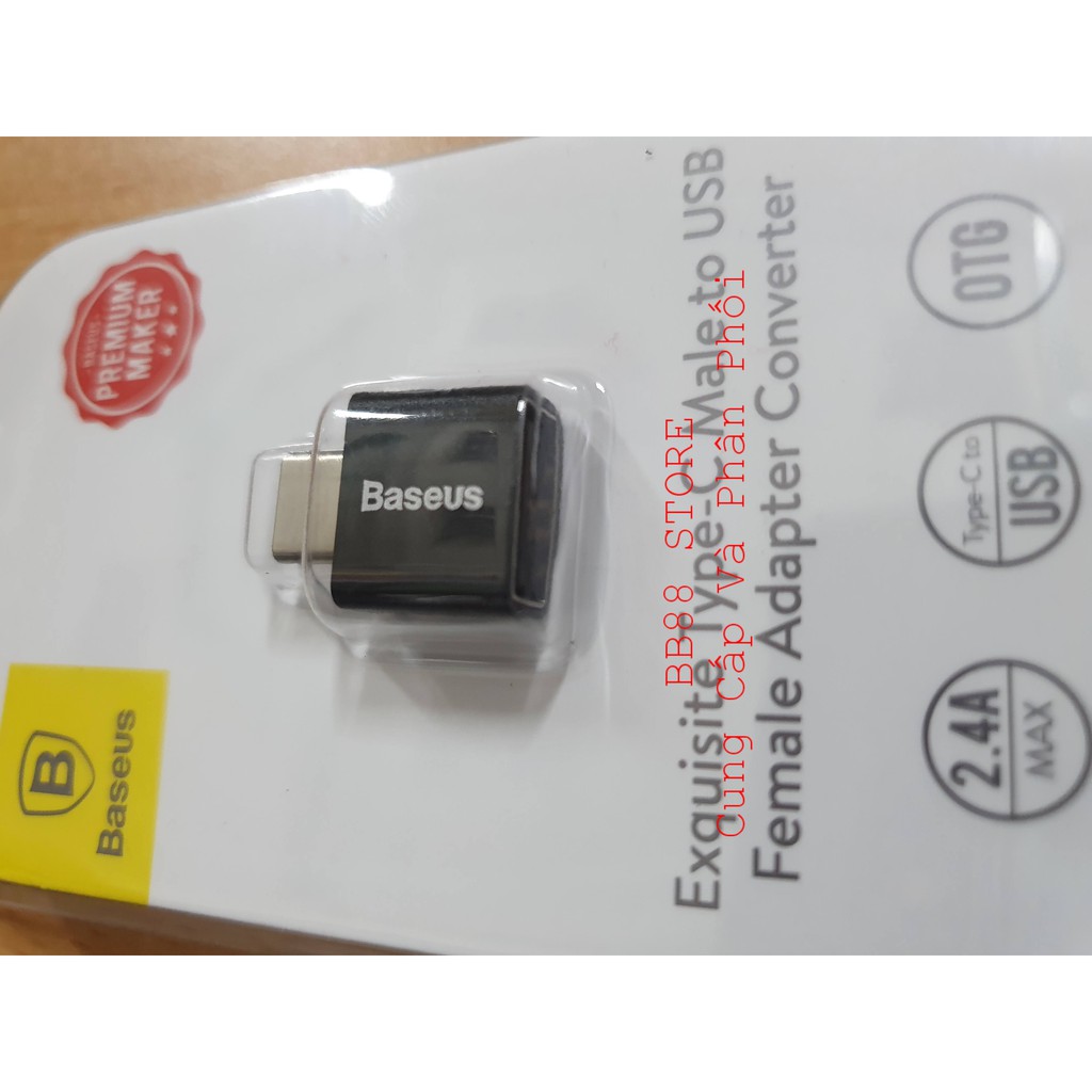 Đầu chuyển OTG USB Type C sang USB Chất Lượng Cao Baseus (TYPE C Male to USB Female Cable Adapter Converter)