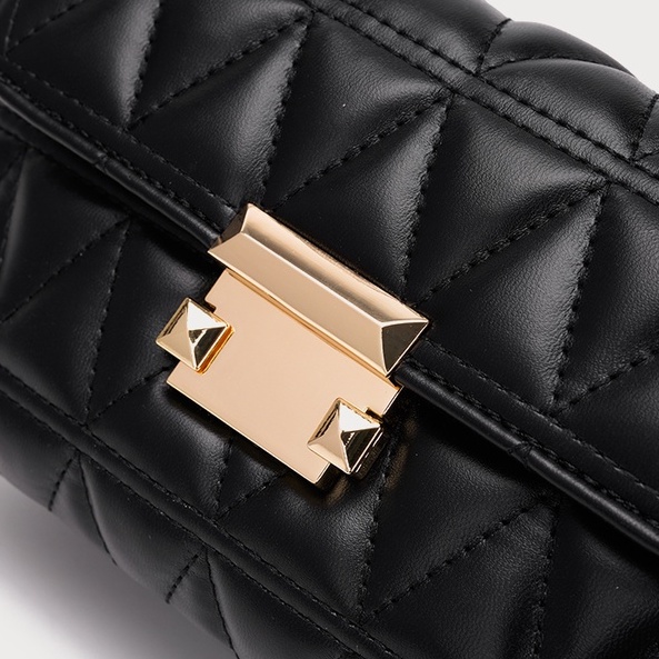 🌸Hàng Order🌸 Túi Xách Nữ CEEKAY Kẻ Lưới Nắp Bấm Vàng Quai Da Phối Xích Sang Chảnh Nữ Tính 🌸Hàng Quảng Châu