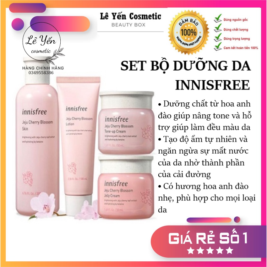 Bộ Dưỡng Ẩm hoa anh đào 🔸LOẠI TỐT🔸 nâng tông da sáng, tăng khả năng đàn hồi giúp da trở nên săn chắc