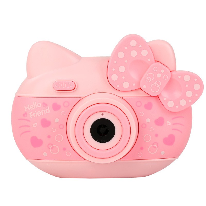 💥 Phun bong bóng camera Hello Kitty 💥 Đồ Chơi Phun bong bóng tự động có nhạc hình mèo Hello Kitty cute.