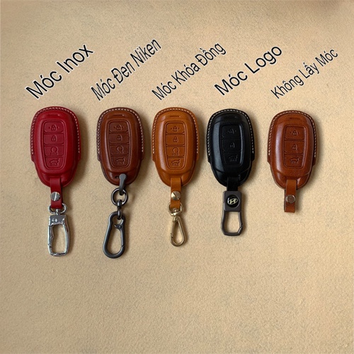 Bọc Chìa Khoá Accent 2021 💎Da Thật💎 Ốp Khoá Accent Ốp Chìa Khoá Santafe Hyundai Accent Bảo Hành 2 Năm