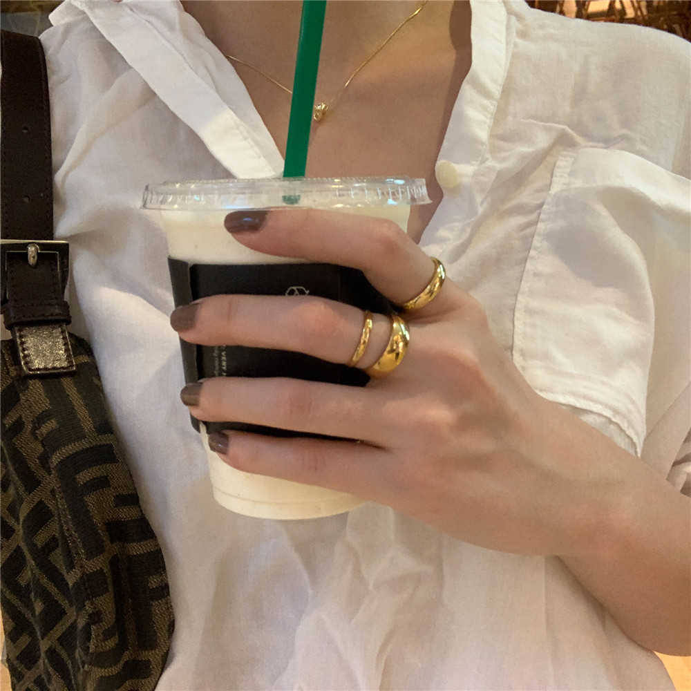 Nhẫn kim loại phong cách Hàn Quốc đơn giản chất lượng cao