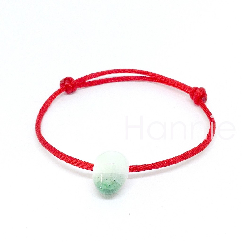 Vòng tay chỉ đỏ hạt gốm đá nứt màu xanh lá/xanh dương/vàng/xanh ngọc - Dây đeo tay nam nữ đơn giản handmade