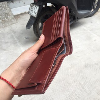 Ví Da Bò Pullup Sáp Có Nút Bấm Cao Cấp VDN32120