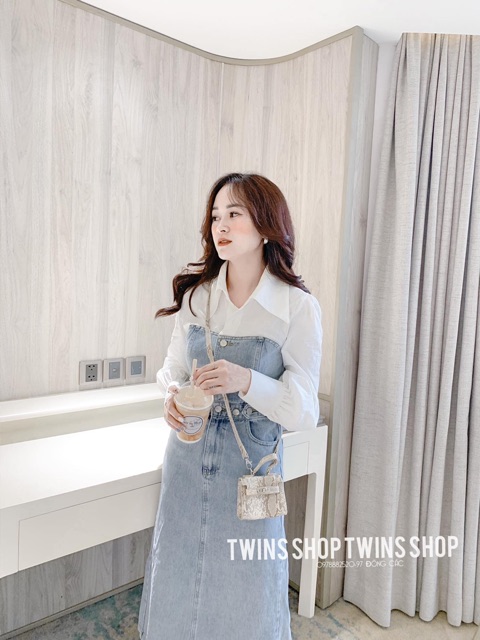 Váy jeans phối sơ mi 2816 | BigBuy360 - bigbuy360.vn