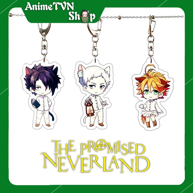 Móc khoá Mica anime Yakusoku no Neverland - Nhựa Cứng Acrylic In 2 mặt sắc nét ( ảnh thật )