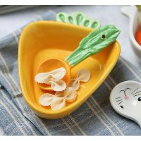 Bát ăn dặm gốm sứ cho bé hình thỏ, cà rốt