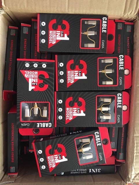 Cáp sạc 3 đầu chống đứt