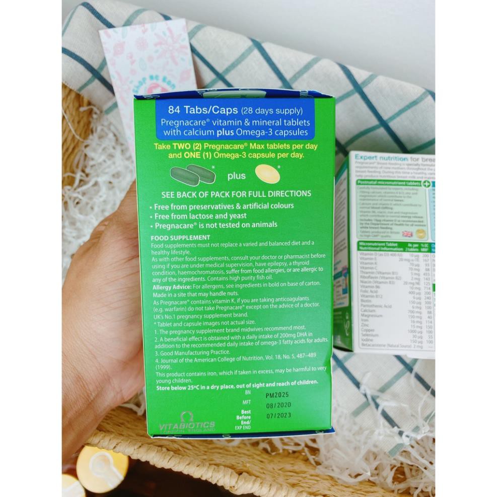 [CHUẨN AIR] Bầu Anh Pregnacare Max vitamin tổng hợp cho bà bầu - UK