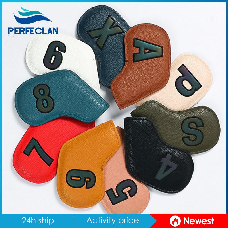 Set 10 Bao Bọc Đầu Gậy Đánh Golf Bằng Da PU Chống Trầy Xước