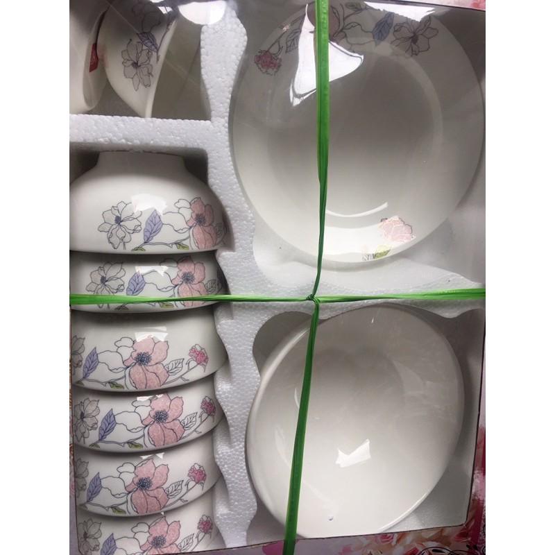 Bộ bát đĩa bát tràng(có chọn màu hoa)