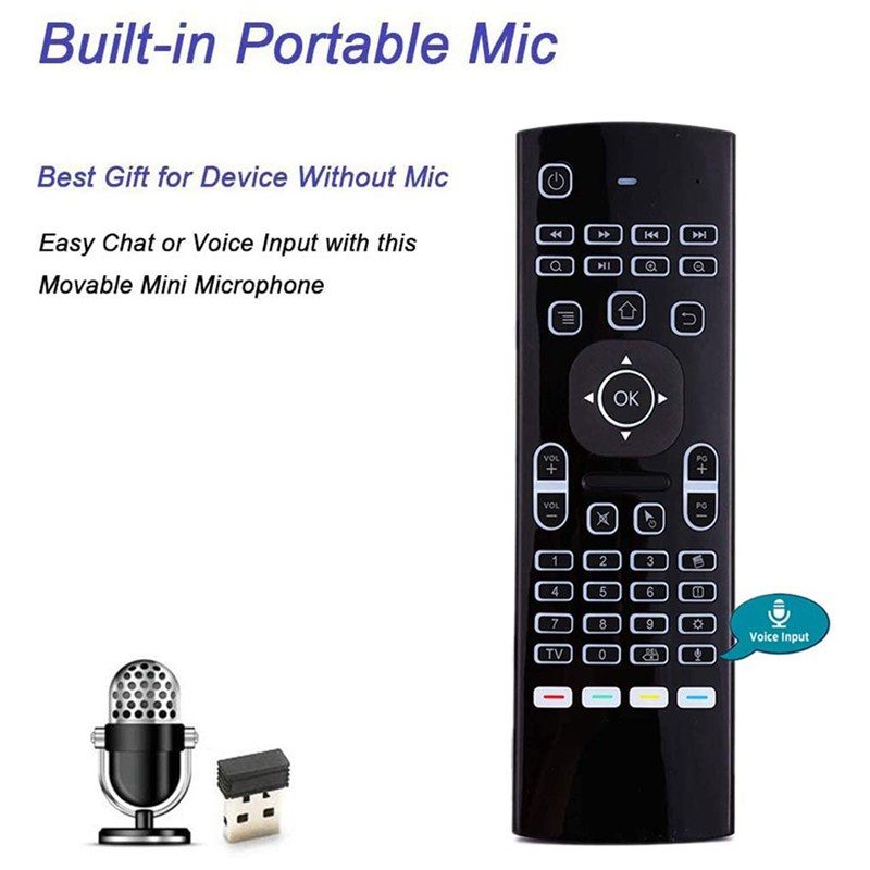 MX3 Air Mouse Wireless Keyboard Backlit Smart Remote Control 2.4G RF with Voice Microphone for X96 H96 Android TV Box