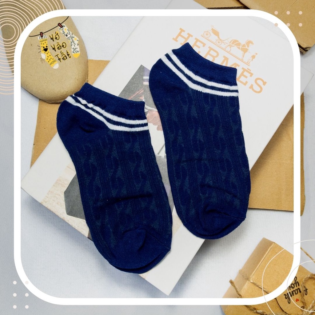 TẤT VỚ NỮ CỔ NGẮN XANH DƯƠNG ĐẬM