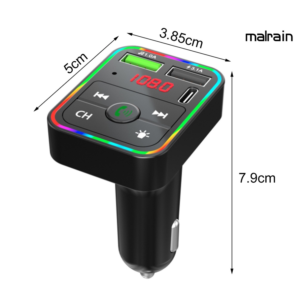 Cục Sạc Nhanh USB Bluetooth 5.0 12V/24V Kiêm Máy Nghe Nhạc MP3 Cho Xe Hơi
