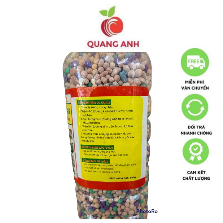 Phân Bón Cây cảnh Nitrophoska cao cấp cây phát triển đồng đều, lá xanh tốt NPK 15-15-15 - chai 500g