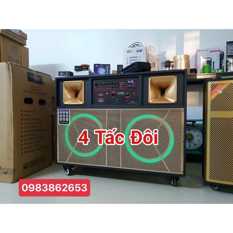 Loa kéo bas đôi 40 công suất lớn, thùng bằng gỗ thịt