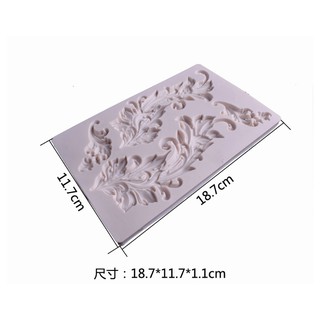 Khuôn Silicone Hoa Nổi 4D Lá Uốn Éo