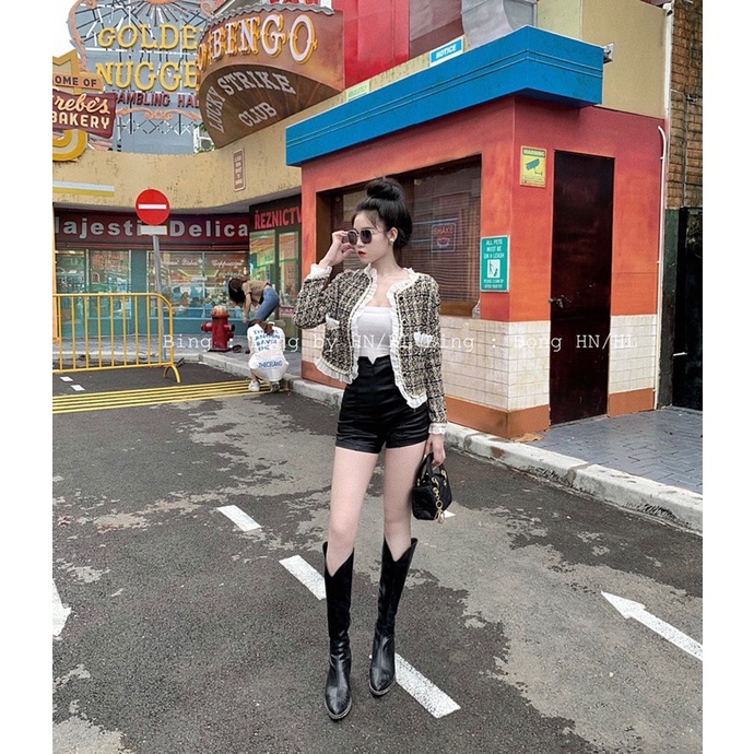 Áo khoác dạ viền bèo siêu xinh