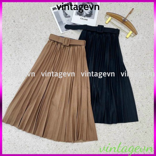 {vintagevn} chân váy xếp ly kèm đai loại đẹp Yannan | BigBuy360 - bigbuy360.vn