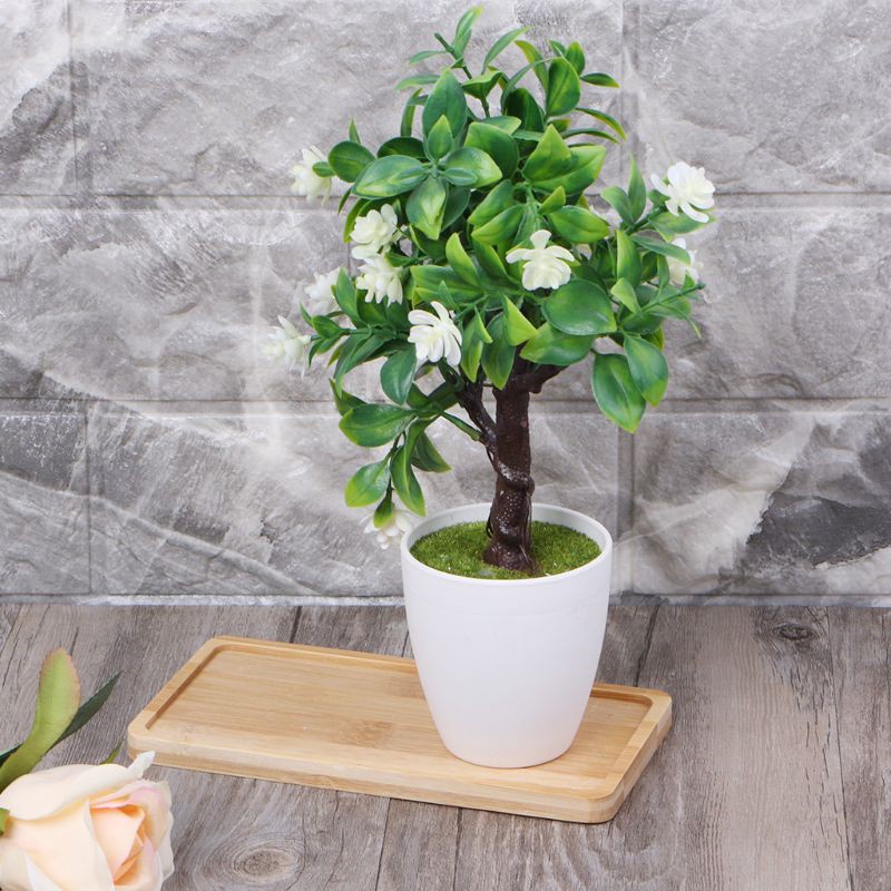 Giá đỡ chậu hoa hình chữ nhật bằng tre thiết kế đơn giản thanh lịch trang trí nhà cửa/ ban công tiện dụng