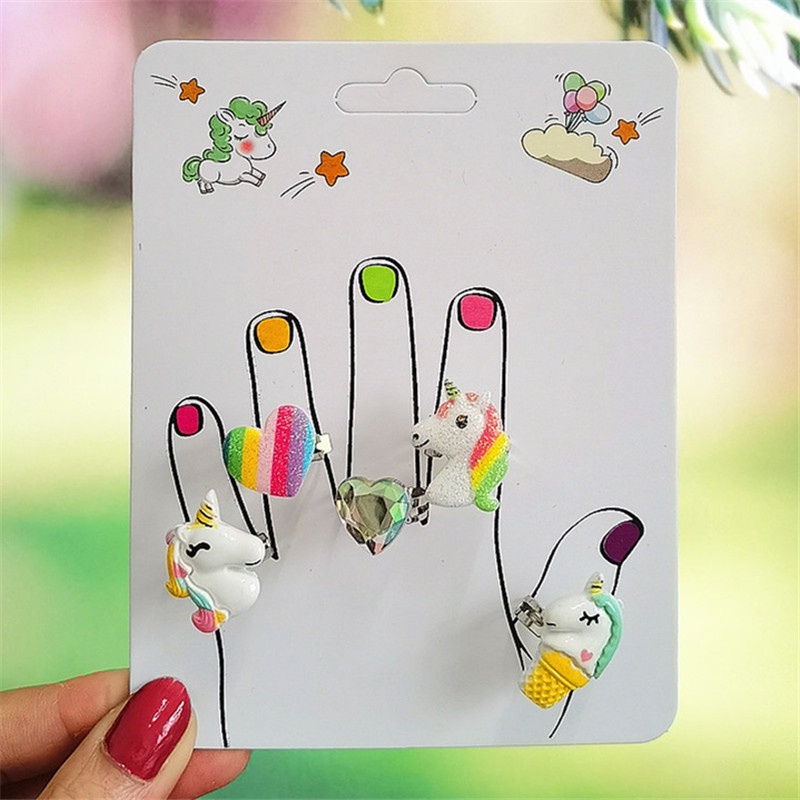 Set 5 Nhẫn Hoạt Hình Nàng Tiên Cá Cho Bé Gái