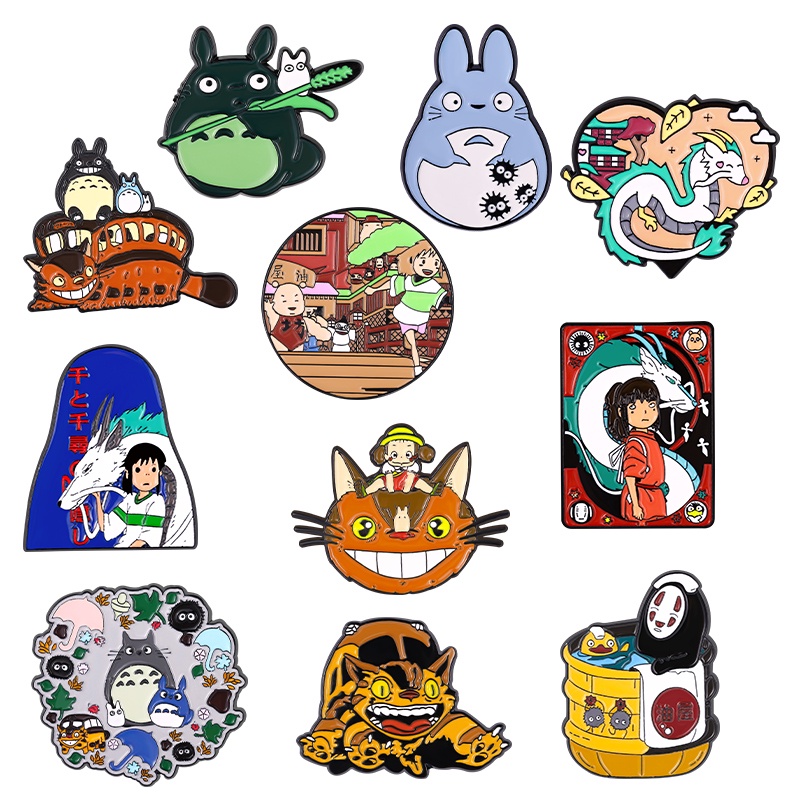 Ghim cài áo QIHE JEWELRY hoạt hình Totoro phong cách Nhật Bản