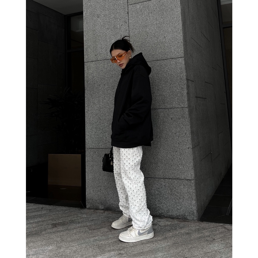 Áo Hoodie Basic nhập khẩu chính hãng, nỉ chân cua dày (Đen)
