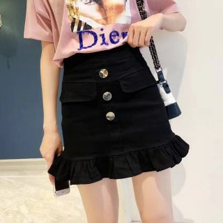 Chân váy thô bèo gấu co giãn