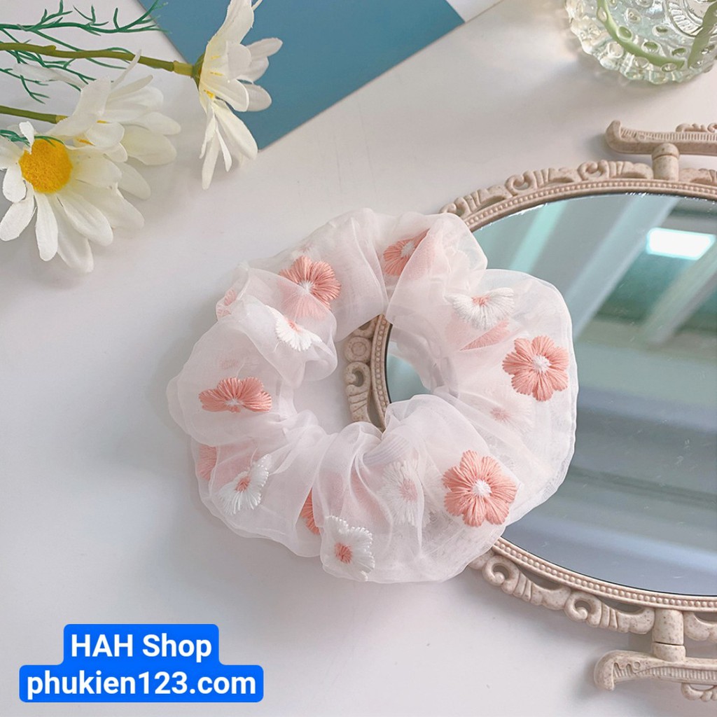 [HÀNG QUẢNG CHÂU LOẠI 1] Buộc Tóc vải Hoa Cúc dễ thương phong cách Hàn Quốc TO17T1