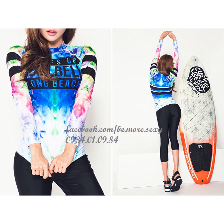 Đồ bơi dài tay Hàn Quốc quần lửng áo nhiều màu | BigBuy360 - bigbuy360.vn