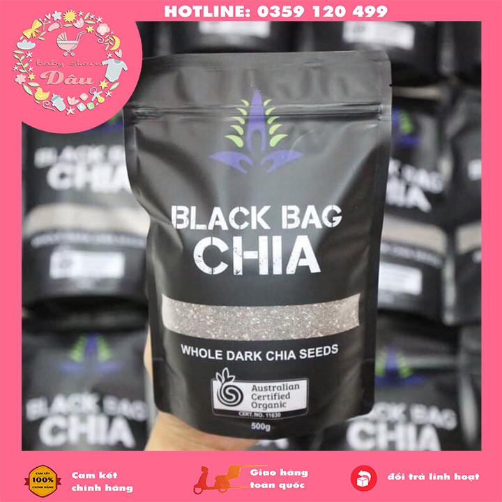 Hạt chia Úc Black Bag Chia túi 500g - Hạt chia hữu cơ Úc