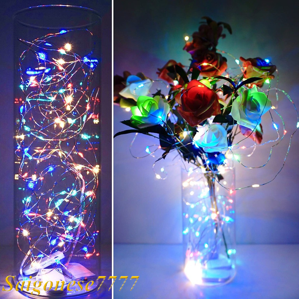 Đèn Led Xài Pin AA Đèn Không Chớp Nháy Dài 3 Mét 30 Bóng Đèn Đom Đóm Fairy Light Trang Trí Decor Tiệc Tùng
