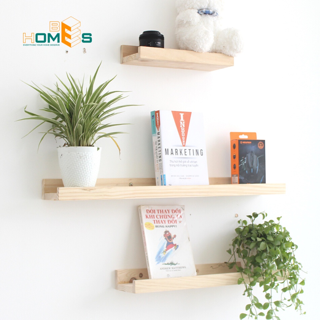 Kệ gỗ Behomes treo tường 30-50-70cm