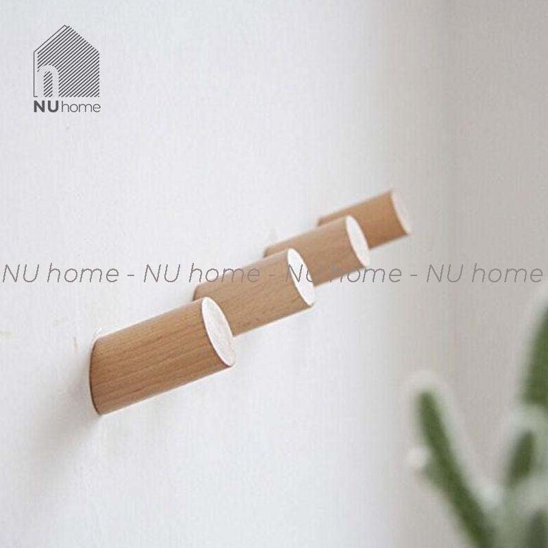 nuhome.vn | Móc gỗ treo tường hình trụ thiết kế đơn giản chuẩn phong cách tối giản, trang trí mảng tường đẹp mắt