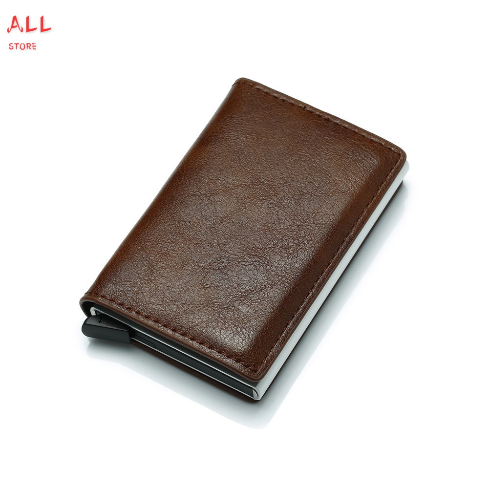 Wallet for Men Slim Mini Like Aluminium Credit Cards Holder Anti-theft PU Wallet