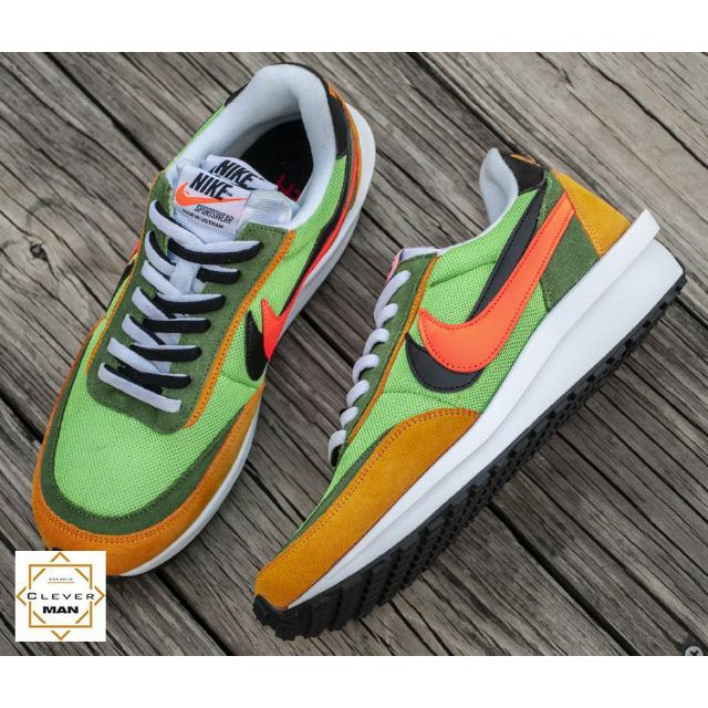 Giày Thể Thao SACAI LDV Waffle Green Yellow Xanh Lá Cây Vàng Logo Cam