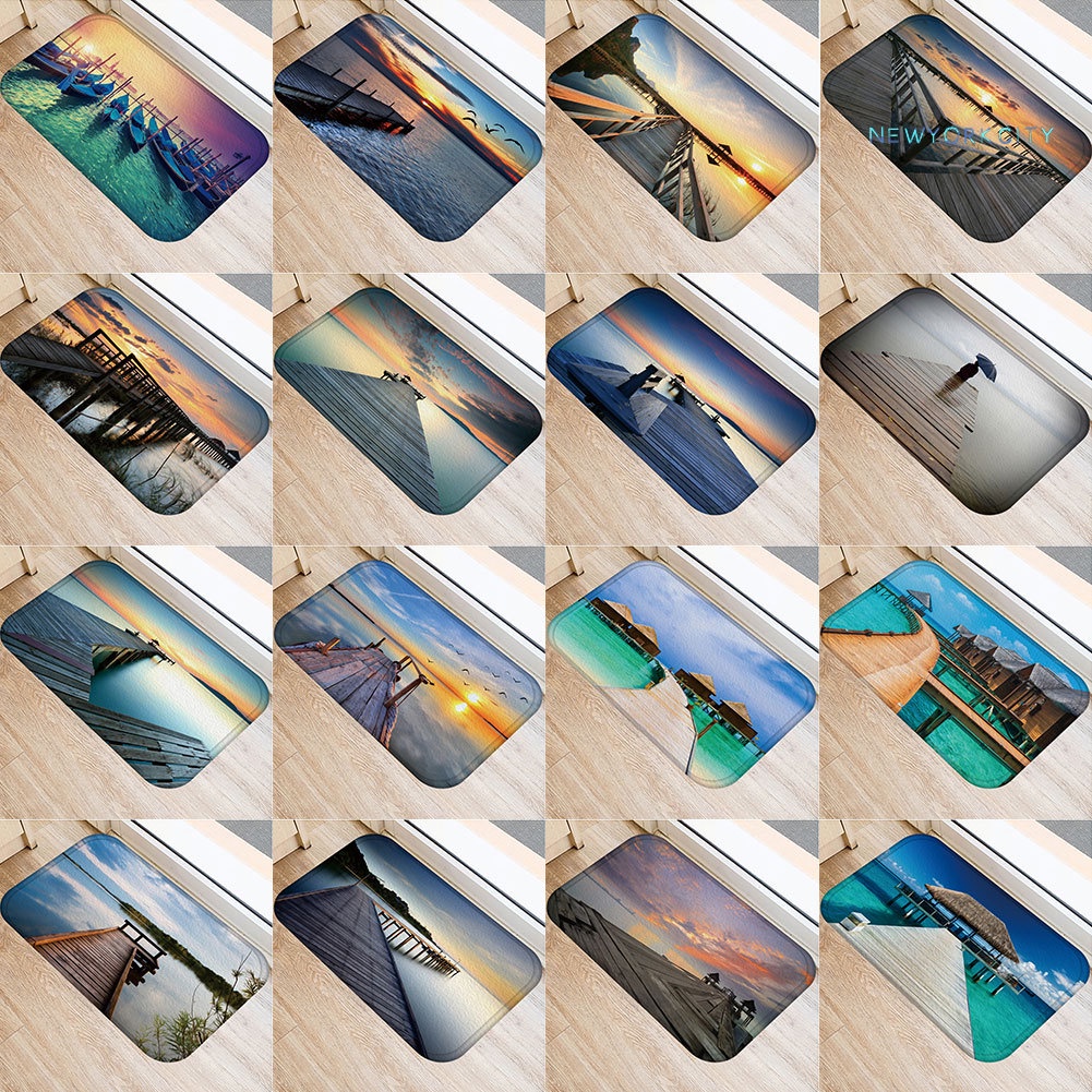 Thảm Chùi Chân Chống Trượt Họa Tiết Cây Cầu / Đại Dương Độc Đáo