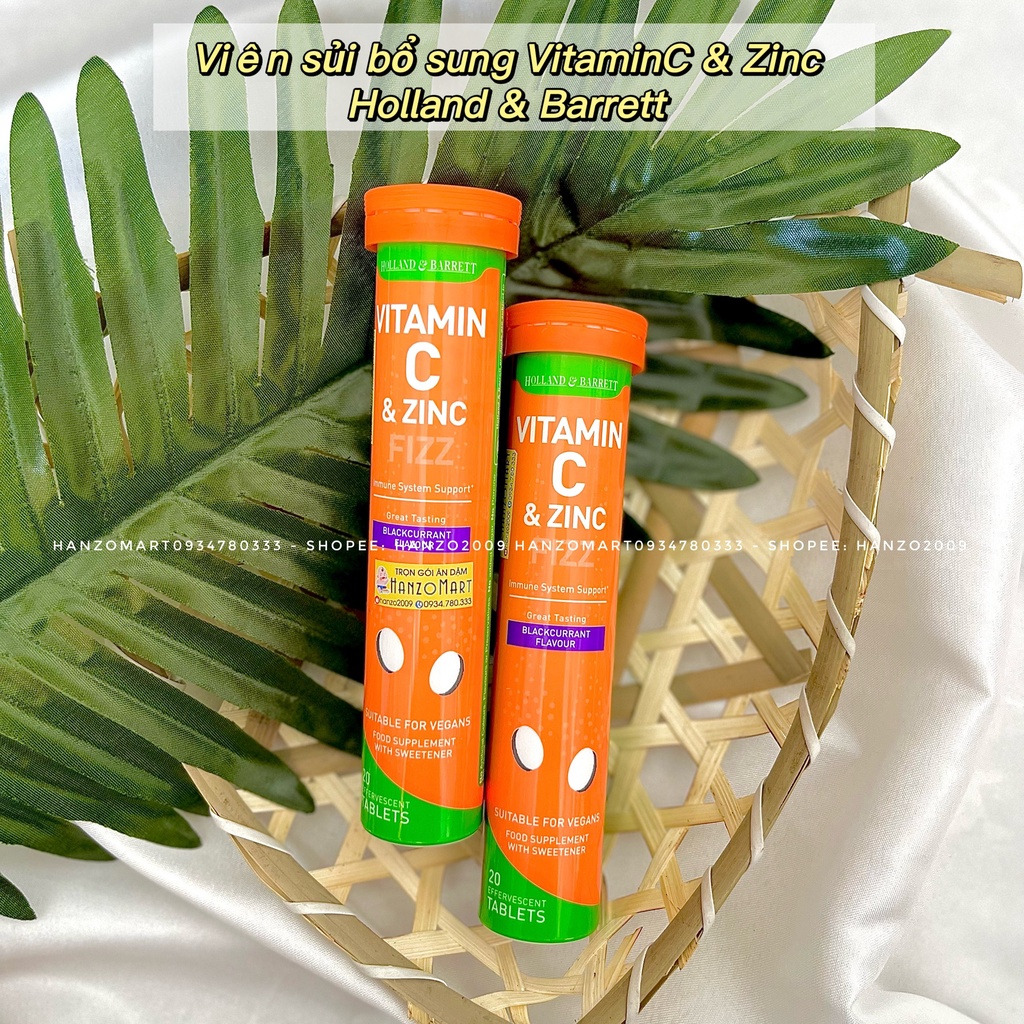 Viên sủi Vitamin C và ZinC Holland &amp; Barrett