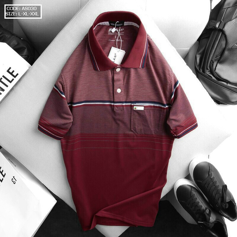 Áo Polo nam phối cổ bẻ có túi vải cá sấu Cotton xuất xịn,chuẩn form trẻ trung, thanh lịch | BigBuy360 - bigbuy360.vn