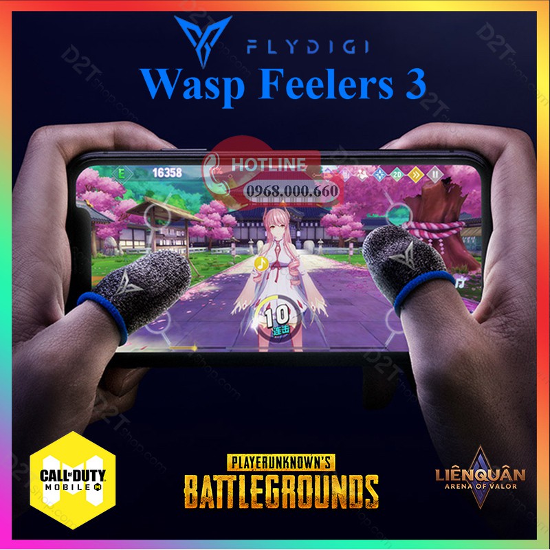 [THẾ HỆ 4 ] Flydigi Wasp Feelers 4 | Găng tay chơi game PUBG, Liên quân, chống mồ hôi tốt hơn, nhạy hơn, in nhiệt 3M mới