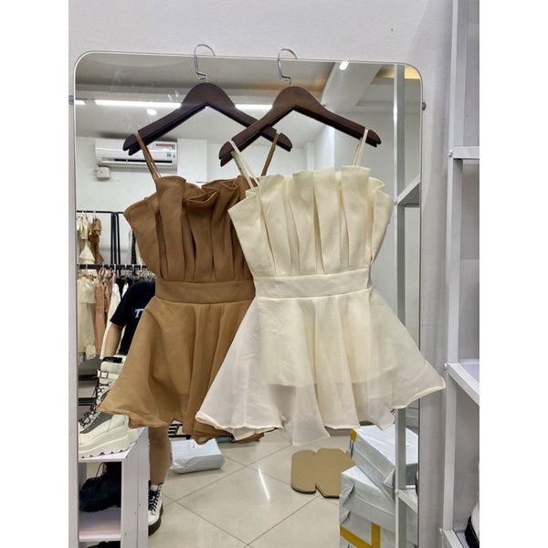 Áo tơ 2 dây peplum M111