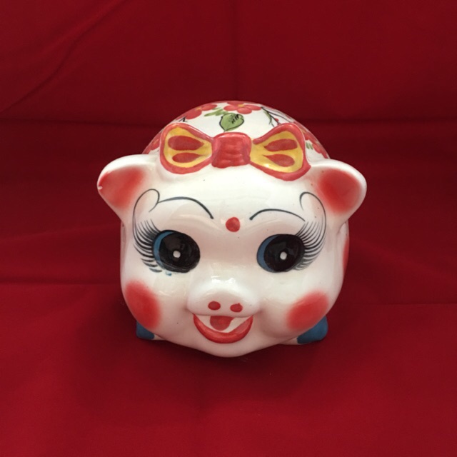 Heo đất gốm Bát Tràng (dáng nơ)