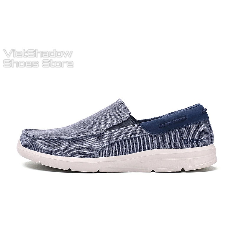Slip on giày lười vải nam chất liệu đế bằng EVA êm nhẹ, mũ giày bằng vải thô 4 màu siêu đẹp - Mã 8080