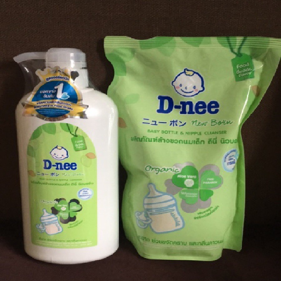 Nước rửa bình sữa núm ti,bình sữa Dnee 600ml Organic thái lan, nước rửa bình sữa, rau củ quả hữu cơ tự nhiên hàng